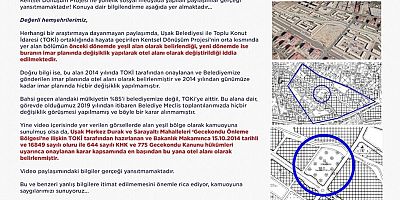 UŞAK Belediyesi Açıklama yaptı;Yalan haberlere tamah etmeyin..