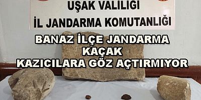 BANAZ İLÇE JANDARMA KAÇAK KAZICILARA GÖZ AÇTIRMIYOR
