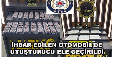 İhbar edilen otomobil 'de uyuşturucu ele geçirildi