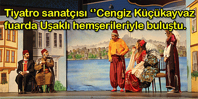 Tiyatro sanatçısı Cengiz Küçükayvaz kitap fuarında Uşaklı hemşerileriyle buluştu.