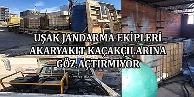 UŞAK İL JANDARMA EKİPLERİ AKARYAKIT KAÇAKCILARINA GÖZ AÇTIRMIYOR..