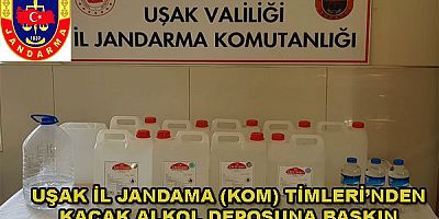 UŞAK il JANDARMA (KOM) TİMLERİNDEN KAÇAK ALKOL DEPOSUNA BASKIN