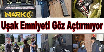 Uşak Polisi Çok Sayıda Uyuşturucu Madde Ve Silah Ele Geçirdi