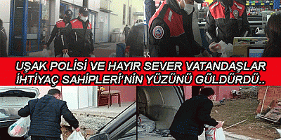 U?ak polisi ve hay?rseverler U?ak iin omuz omuza